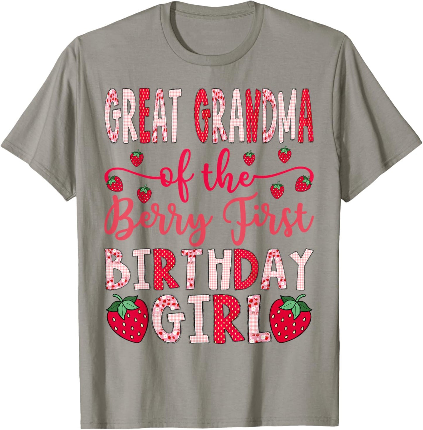 Great Grandma of The Berry First Birthday Girl Strawberry T-Shirt - T-Shirt | Sand