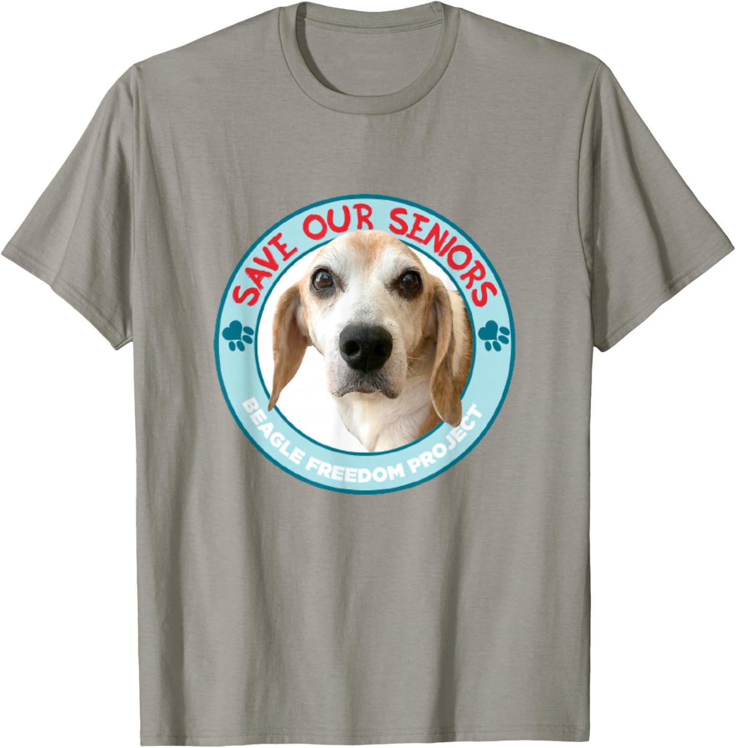 Beagle Freedom Project- Rescue Dogs- Save Our Seniors T-Shirt - T-Shirt | Sand