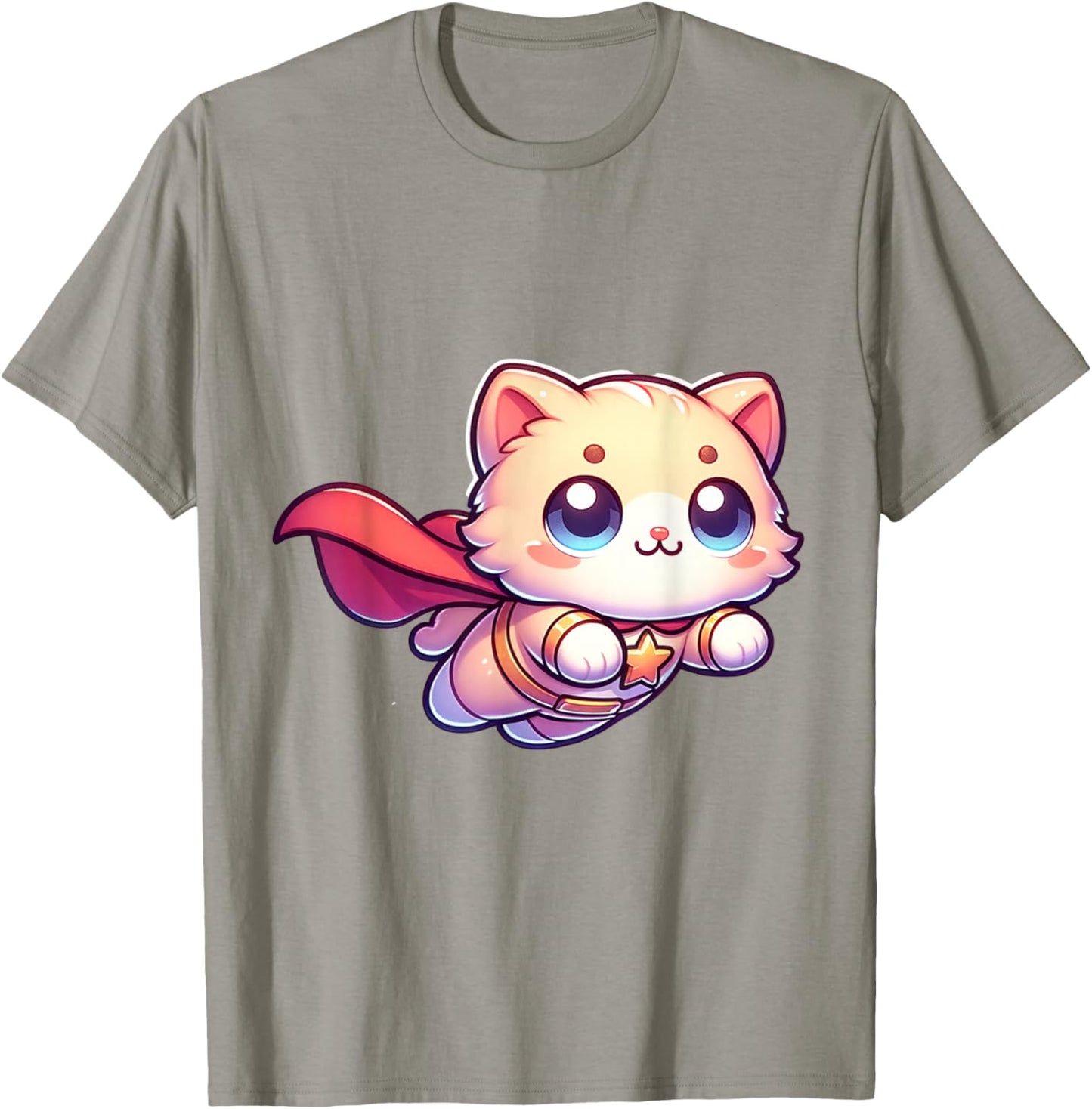 Cute Fluffy Super Hero Kitten Superhero Cat T-Shirt - T-Shirt | Sand