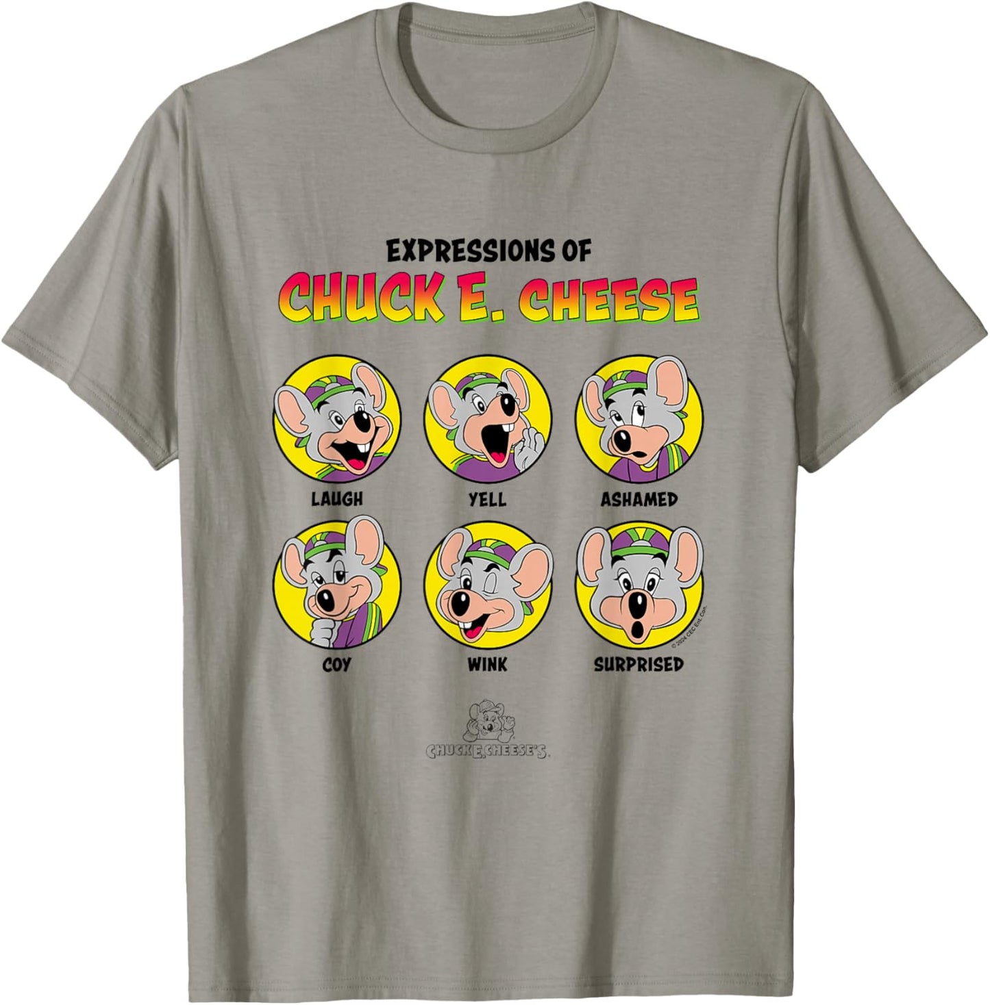 Chuck E. Cheese Expressions Of Chuck Big Chest Panels T-Shirt - T-Shirt | Sand
