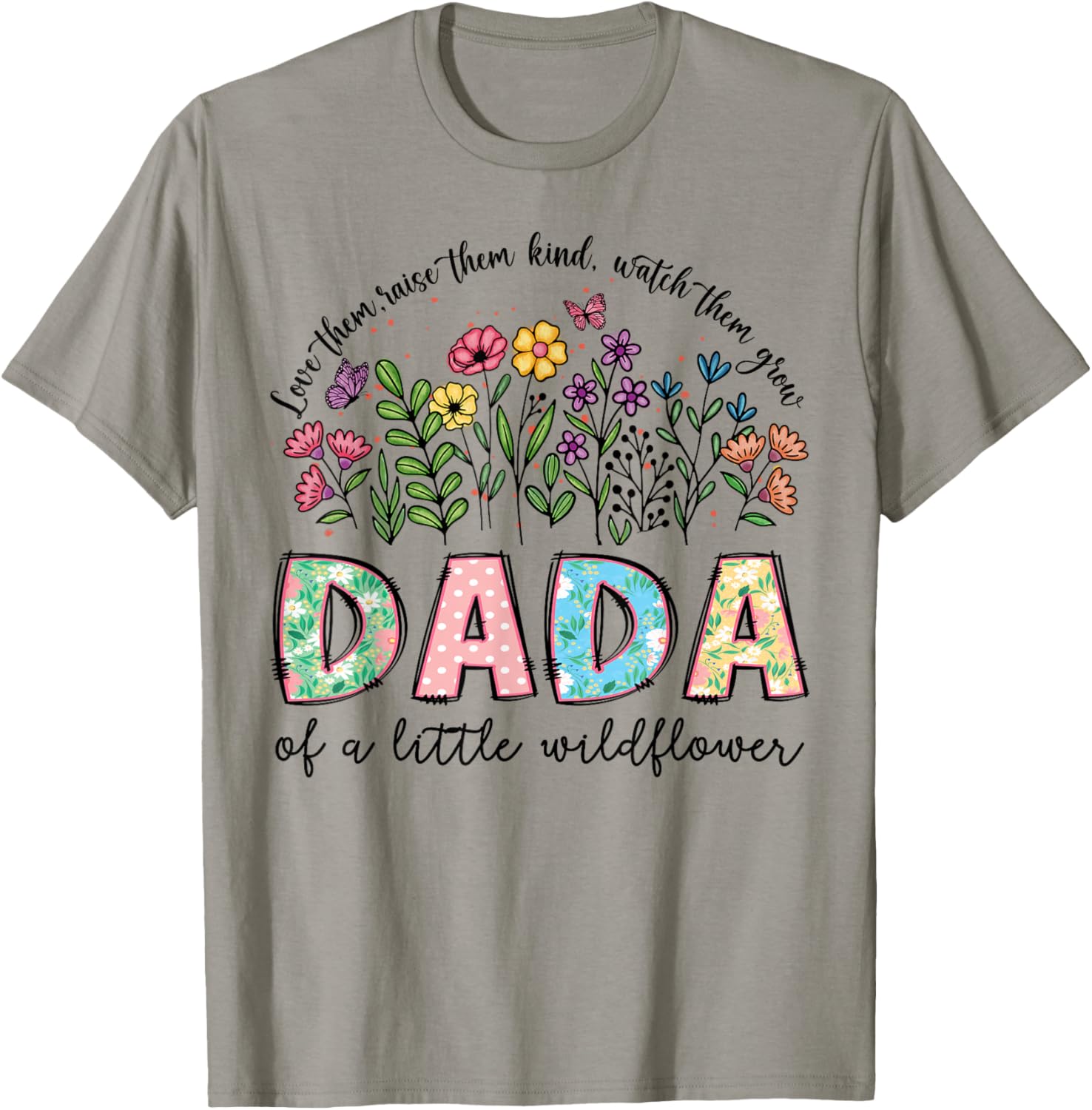 Dada of The Little Wildflower Birthday Girl Floral T-Shirt - T-Shirt | Sand