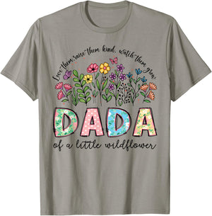 Dada of The Little Wildflower Birthday Girl Floral T-Shirt - T-Shirt | Sand