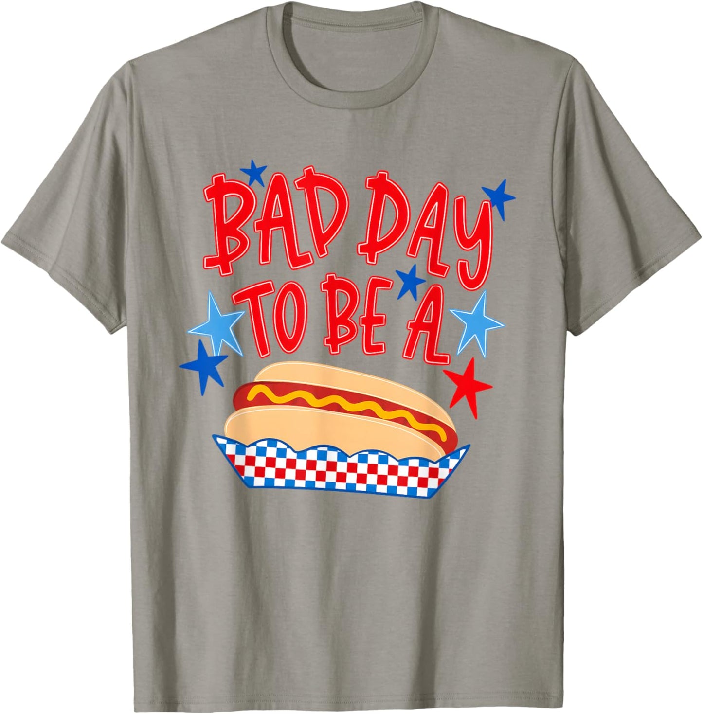 Bad Day to Be A Hot Dog Funny BBQ Grilling 4th of July T-Shirt - T-Shirt | Sand