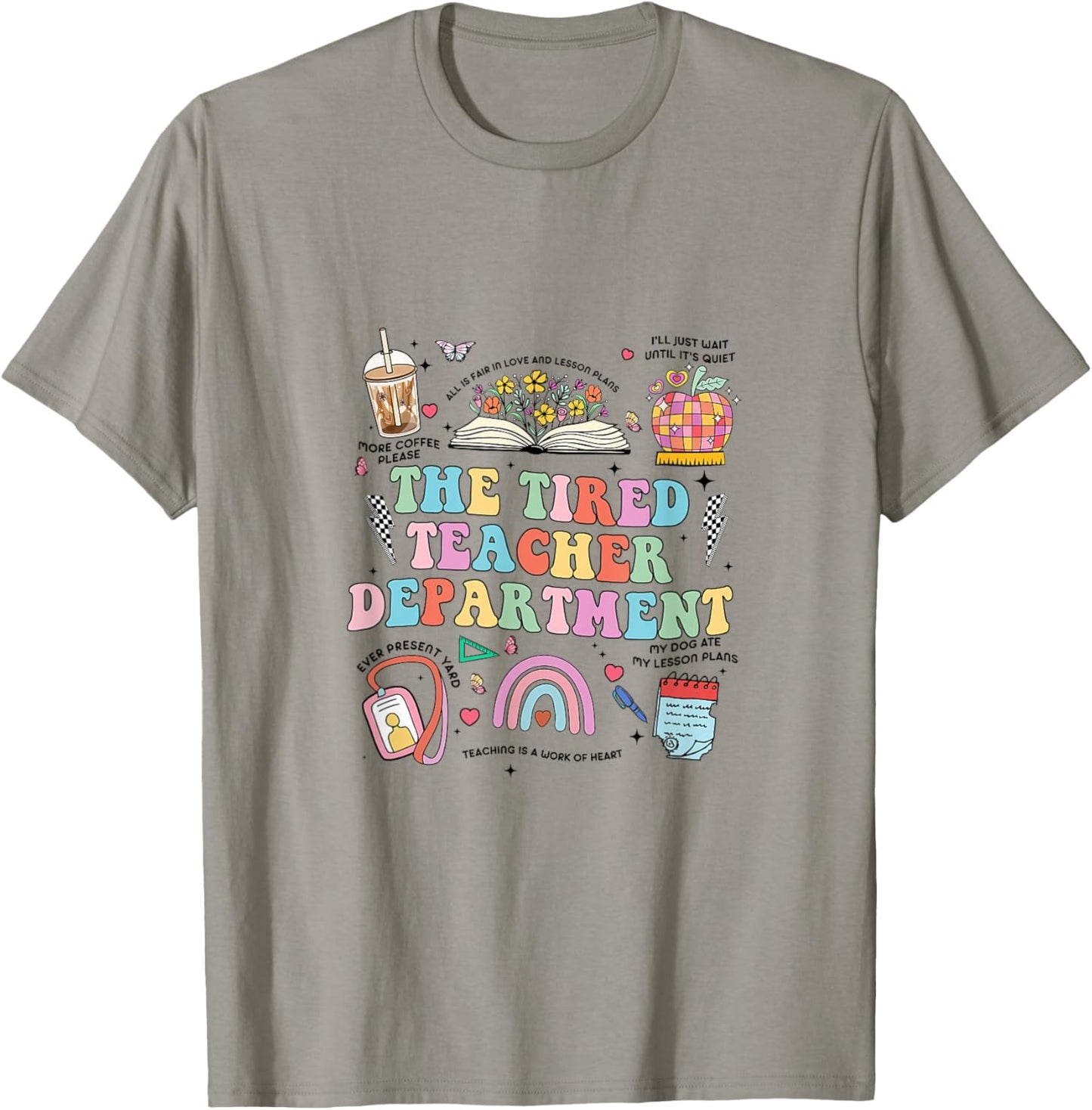 The Tired Teachers Department Retro Groovy Back To School T-Shirt - T-Shirt | Sand