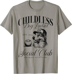 Childless Dog Lady Ladies USA Vintage 2024 T-Shirt - T-Shirt | Sand