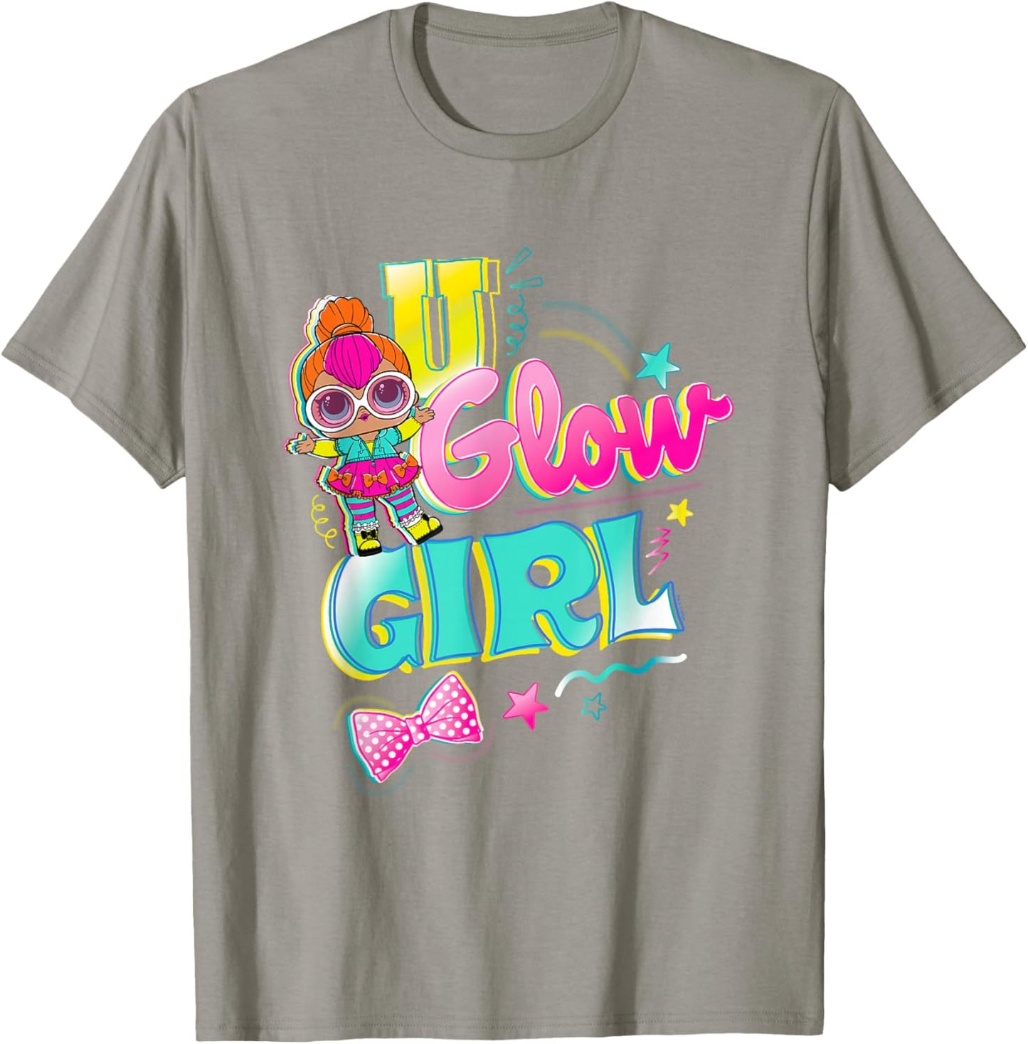 LOL Surprise U Glow Girl Neon Q. T. Retro Logo T-Shirt - T-Shirt | Sand