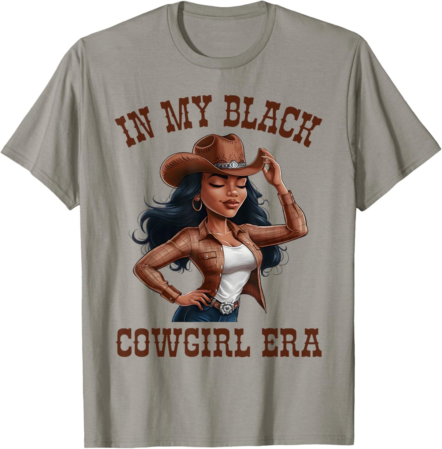 In My Black Cowgirl Era Western Country Cowgirls Matching T-Shirt - T-Shirt | Sand