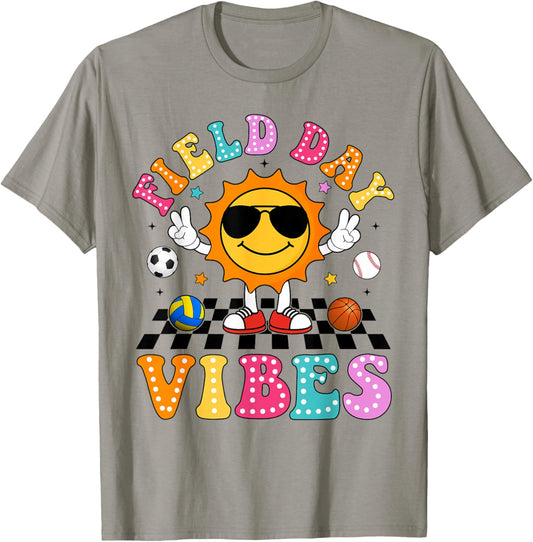 Field Day Vibes Shirt for Teacher Kids Happy Field Day 2026 T-Shirt - T-Shirt | Sand