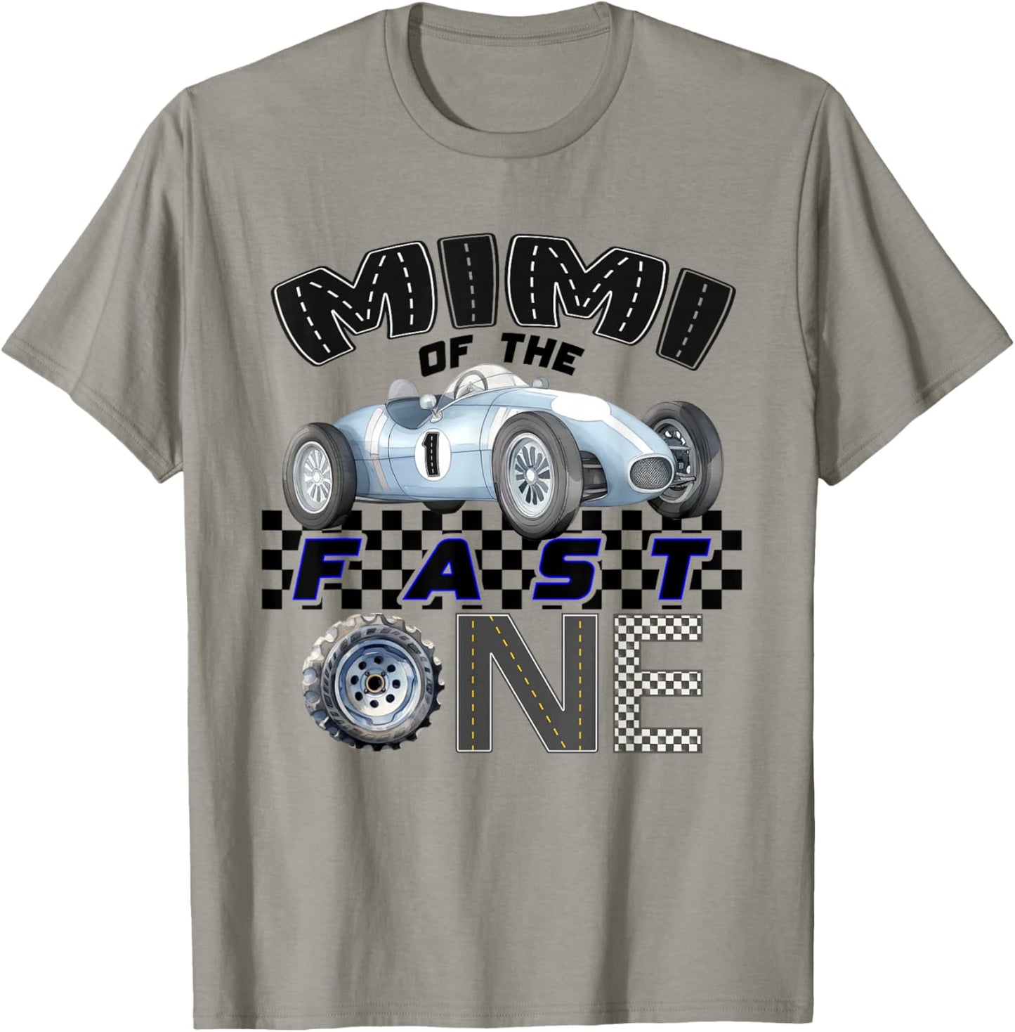 Mimi of The Fast One Birthday 1st Race Car Family T-Shirt - T-Shirt | Sand