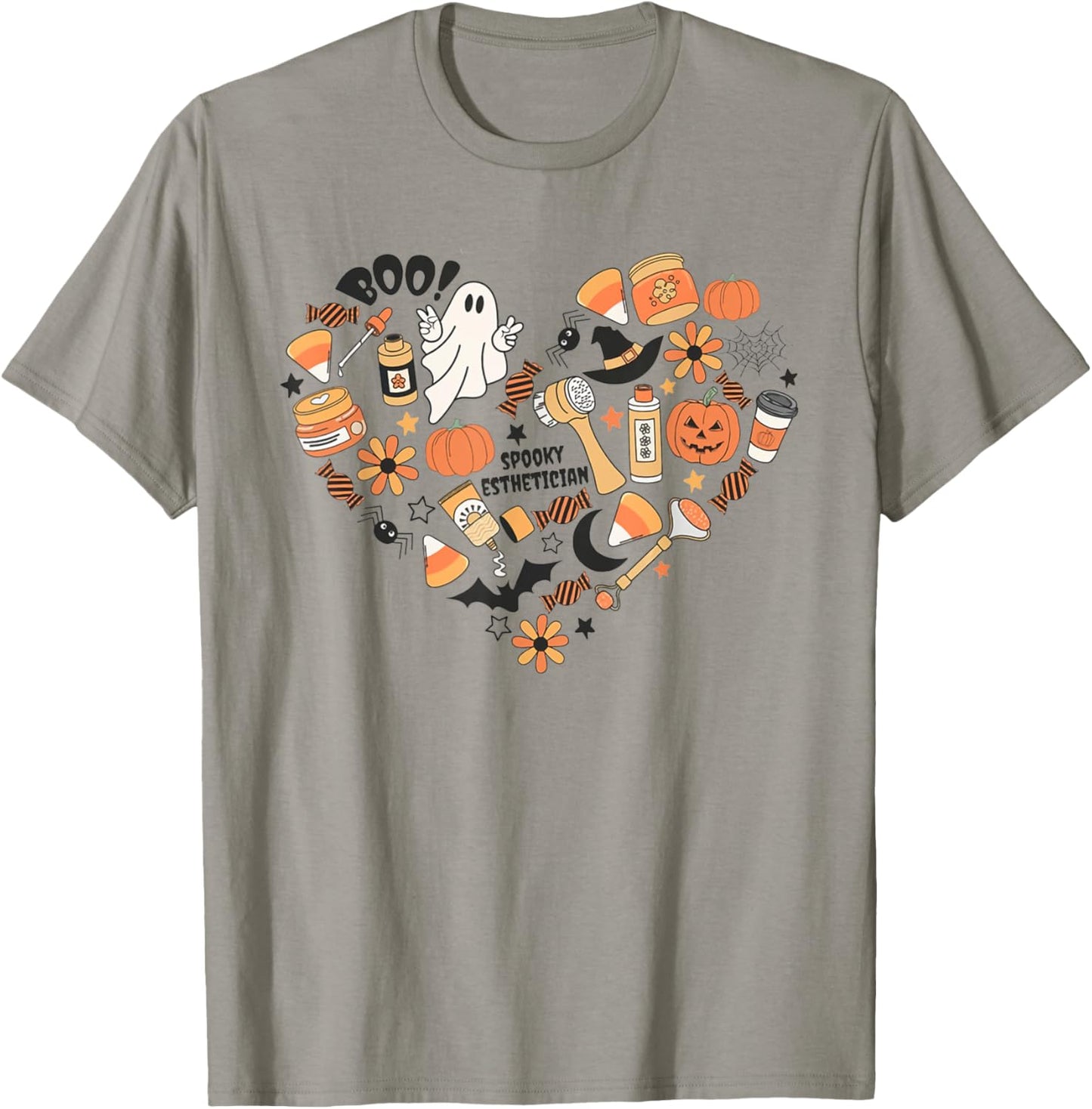 Spooky Esthetician Fall Autumn Halloween Skin Therapist T-Shirt - T-Shirt | Sand