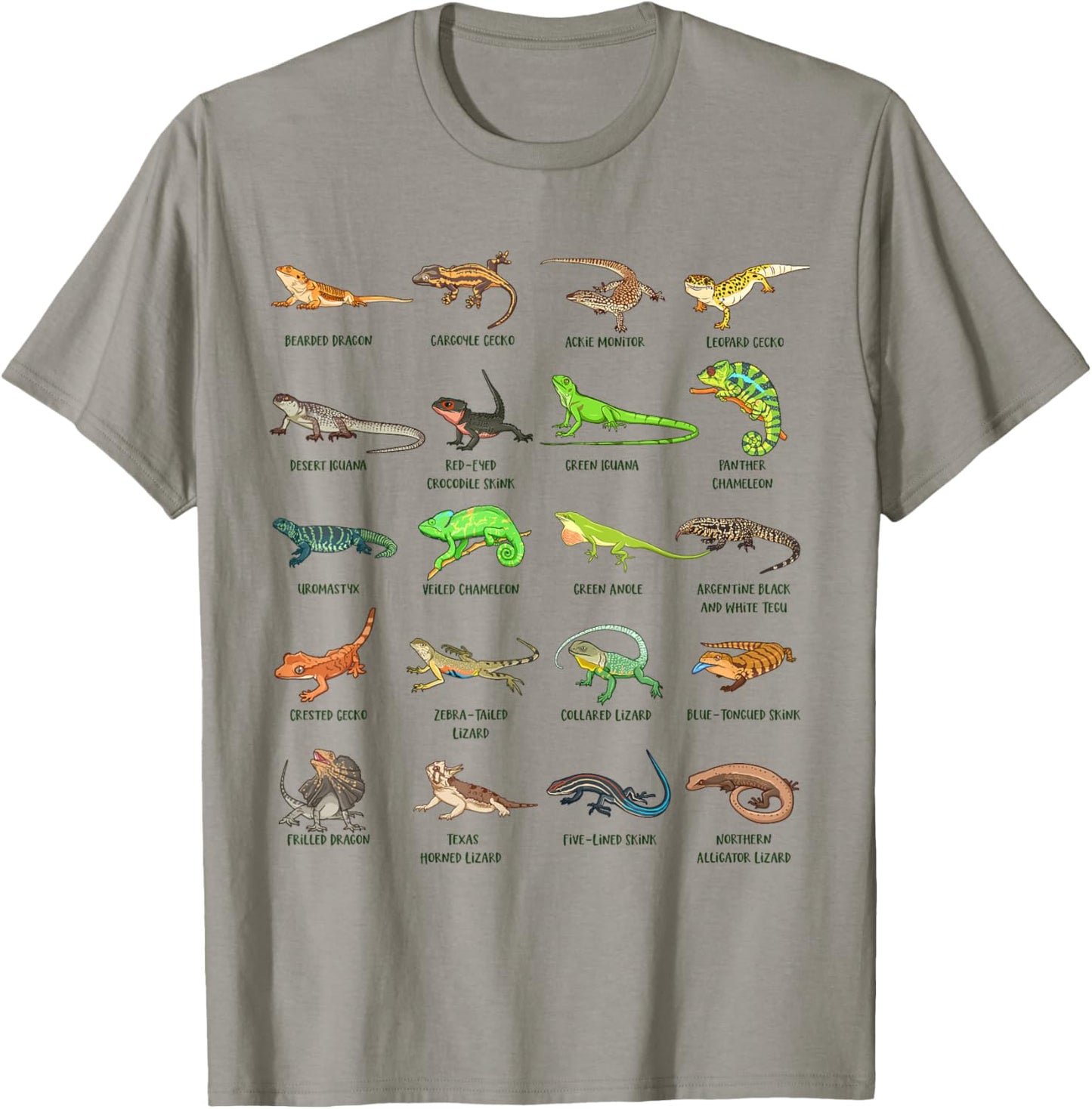 Types of lizards - Reptile Lovers T-Shirt - T-Shirt | Sand