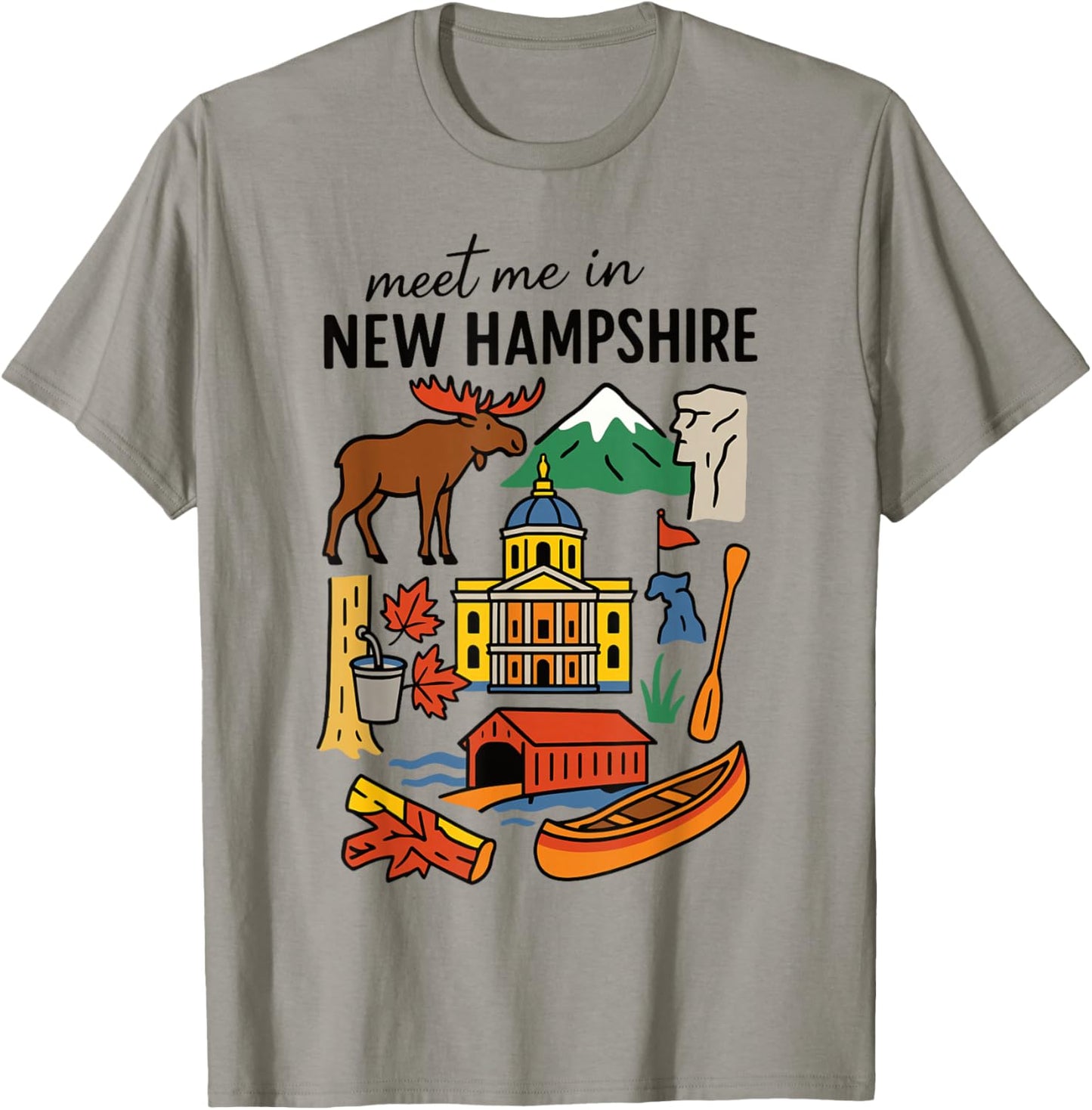 Meet me in New Hampshire - Cute US State Travel Retro Design T-Shirt - T-Shirt | Sand