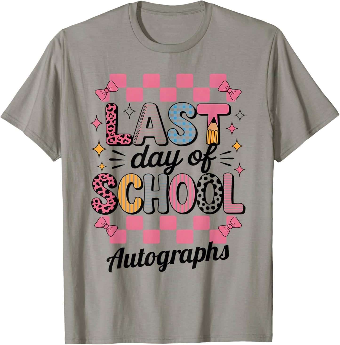 Groovy Last Day School Write My Graduation Autographs DIY T-Shirt - T-Shirt | Sand