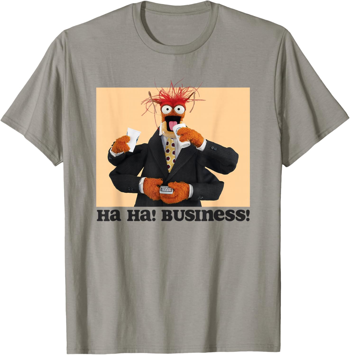 Disney The Muppets Pepe The King Prawn Ha Ha Business T-Shirt - T-Shirt | Sand