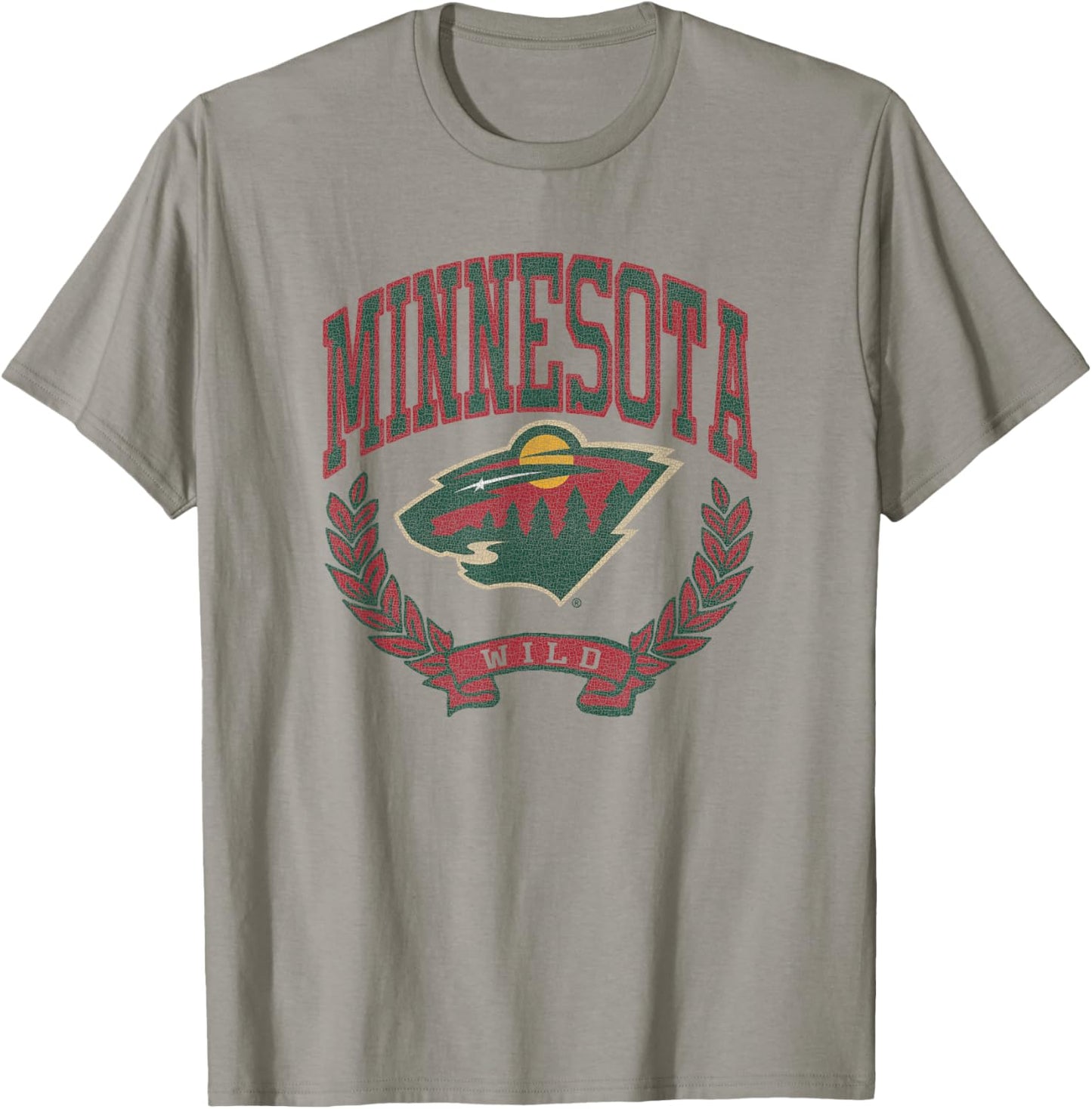 Minnesota Wild Vintage Victory Gray Officially Licensed T-Shirt - T-Shirt | Sand