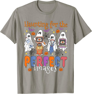 Women Halloween Sonographer Haunting For The Perfect Images T-Shirt - T-Shirt | Sand
