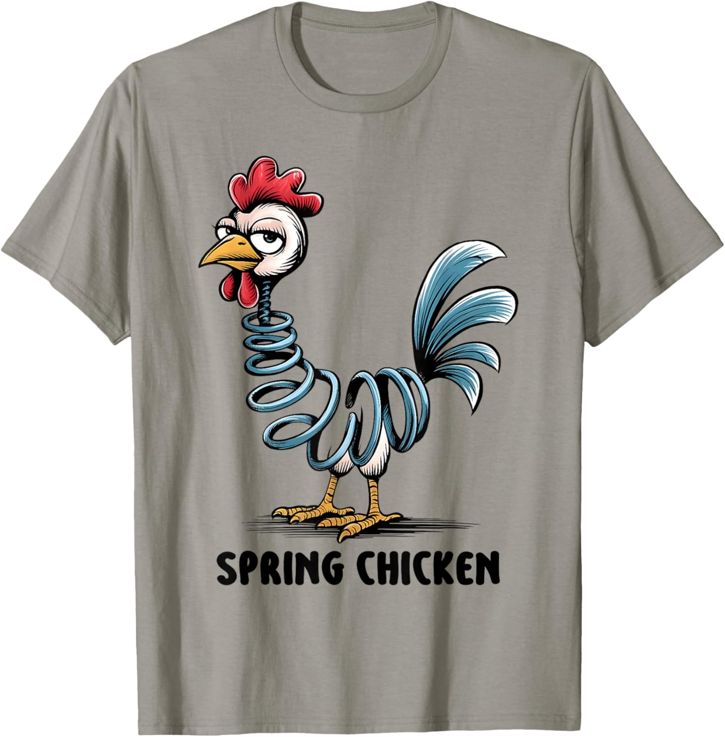 Spring Chicken Funny Farm Pun Chicken Humor T-Shirt - T-Shirt | Sand
