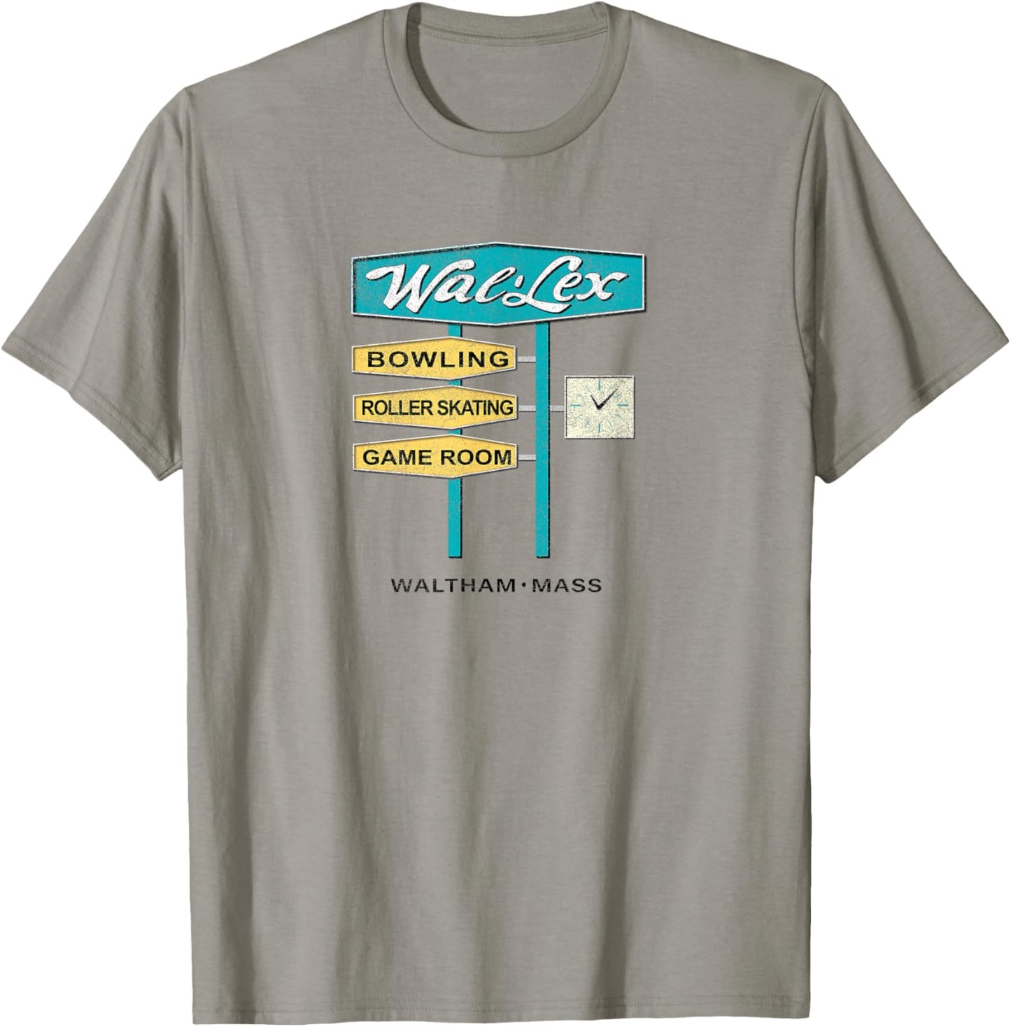 Wal-Lex Retro Bowling Roller Skating Rink Waltham MA Vintage T-Shirt - T-Shirt | Sand