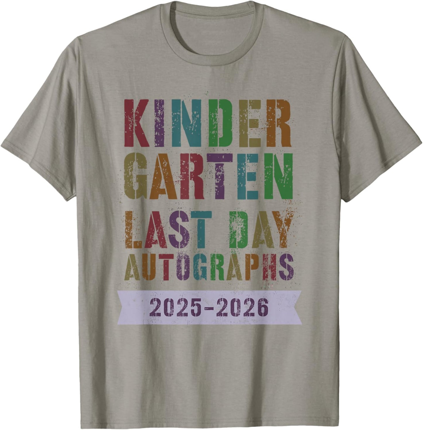Retro Kindergarten School Last Day 2026 Signature Autographs T-Shirt - T-Shirt | Sand