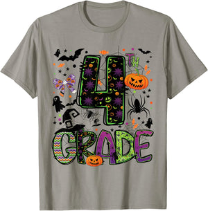 Halloween Spooky 4th Grade Halloween Team Student Teacher T-Shirt - T-Shirt | Sand
