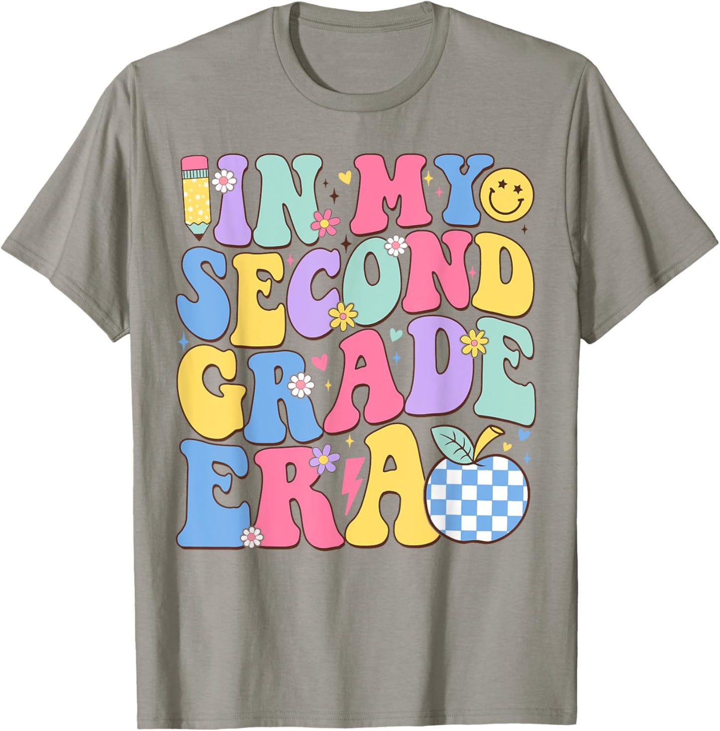 In My Second Grade Era Groovy Back To School Teachers Kids T-Shirt - T-Shirt | Sand