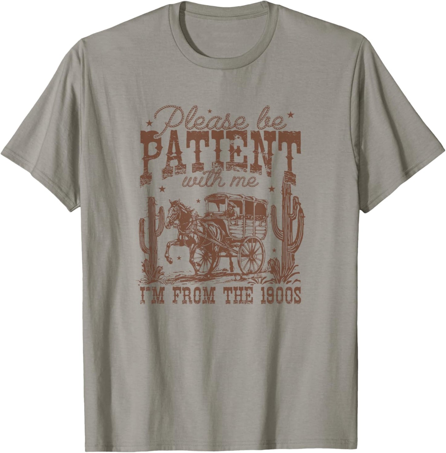 Please Be Patient I’m From the 1900s – Vintage Aesthetic T-Shirt - T-Shirt | Sand