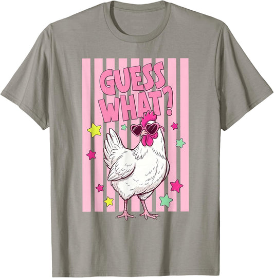 Guess What Chicken Butt Chicken Lover Funny Chicken Meme T-Shirt - T-Shirt | Sand