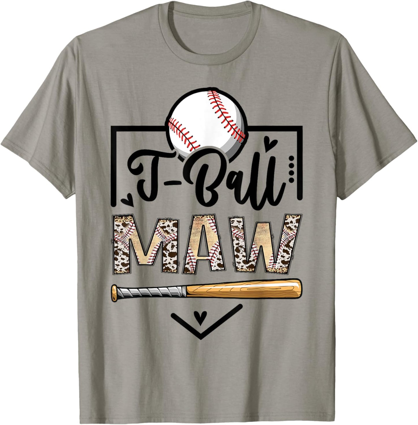 T-Ball Maw Leopard Funny Ball Game Day T-Shirt - T-Shirt | Sand