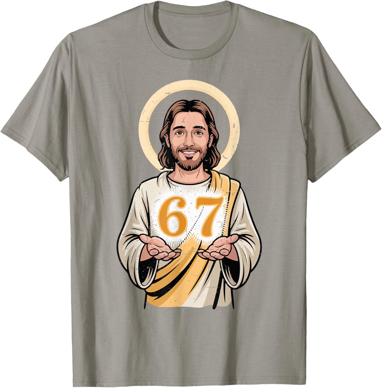 67 Jesus Christ Meme Christian Humor Funny Teen Boy Dad Joke T-Shirt - T-Shirt | Sand