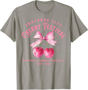Traverse City Cherry Festival Inspired Design T-Shirt - T-Shirt | Sand