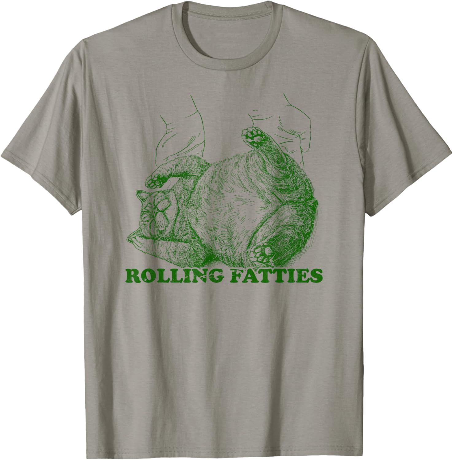 Rolling Fatties cat funny cute cat lover Kitten Owner retro T-Shirt - T-Shirt | Sand