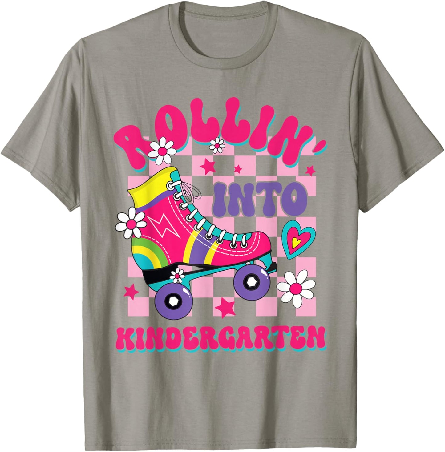 Rolling Into Kindergarten Girl Roller Skate Toddler Kids T-Shirt - T-Shirt | Sand