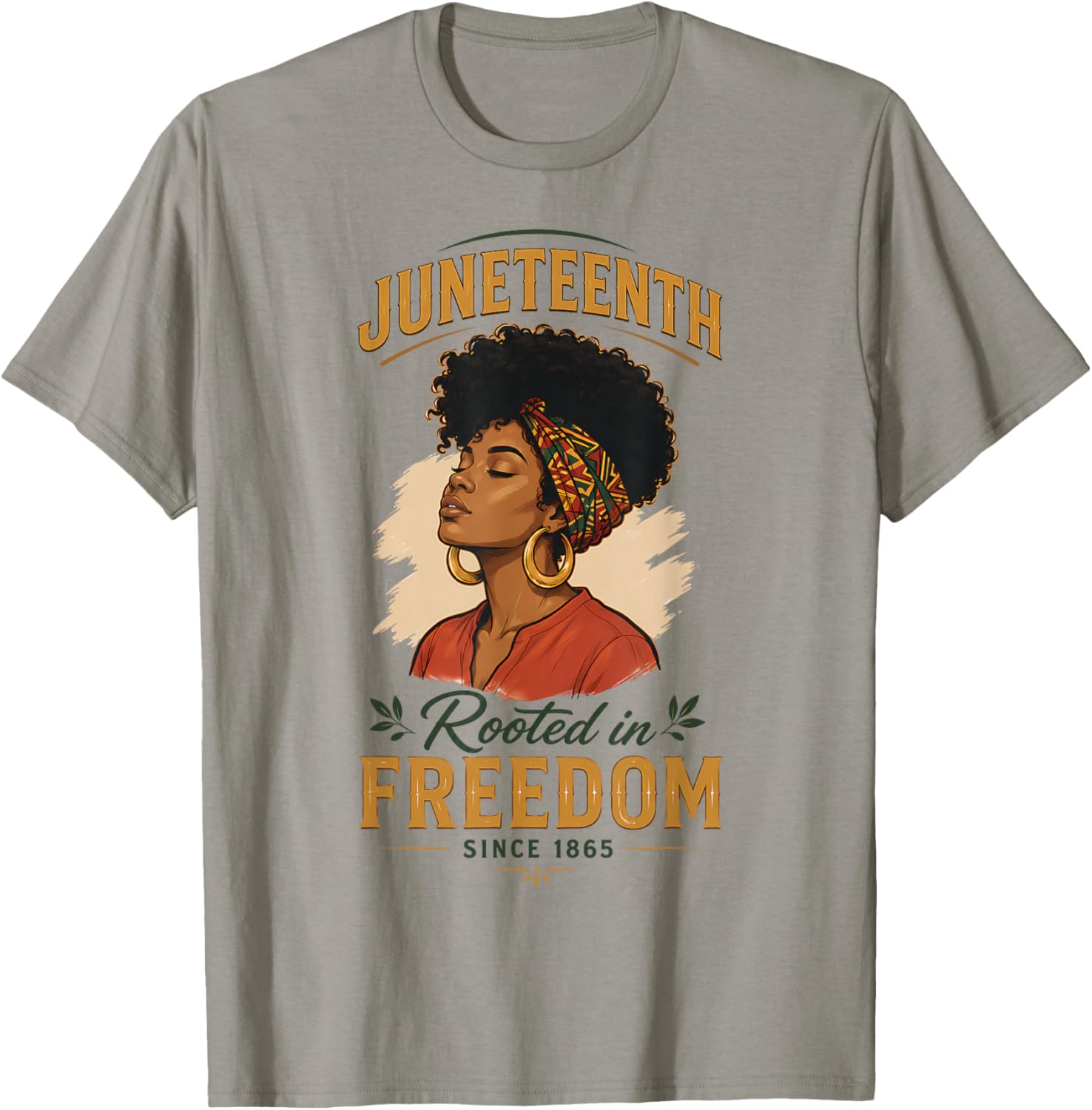 Juneteenth Rooted in Freedom Since 1865 Black Women Afro T-Shirt - T-Shirt | Sand