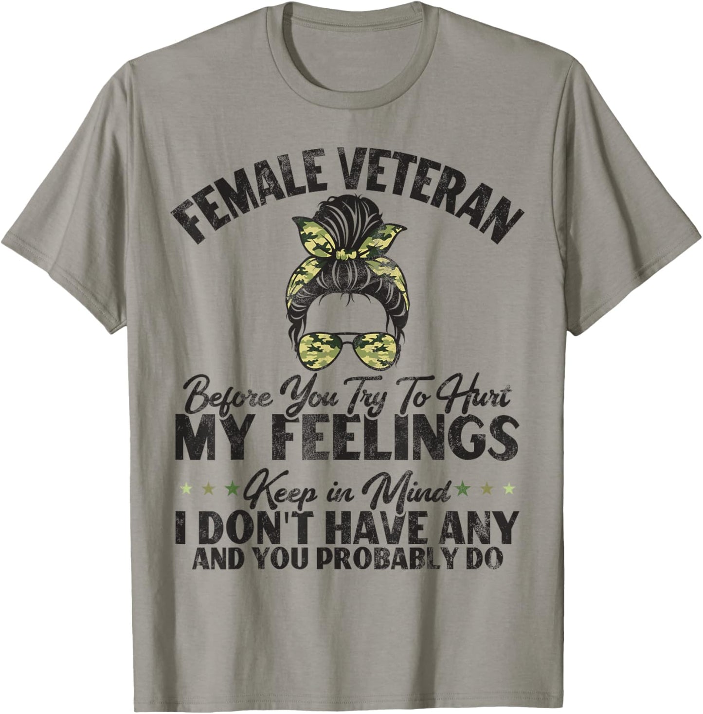 Female Veteran Veteran's Day Women Veteran Soldier Patriotic T-Shirt - T-Shirt | Sand
