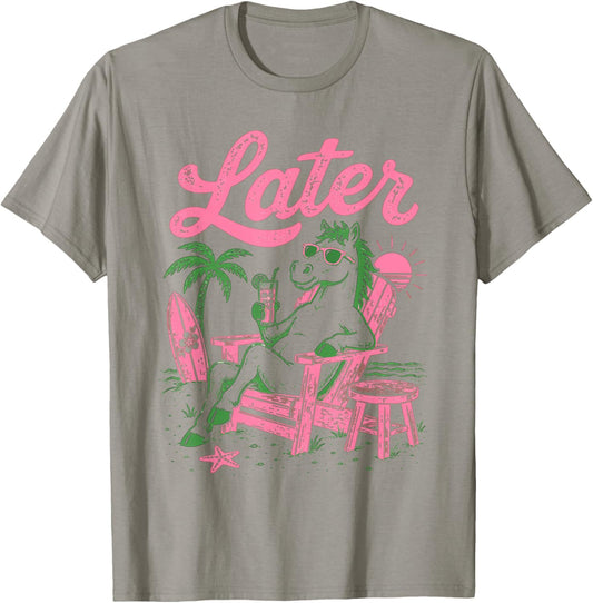 Horse School's Out for Summer Teacher Student Men Women T-Shirt - T-Shirt | Sand