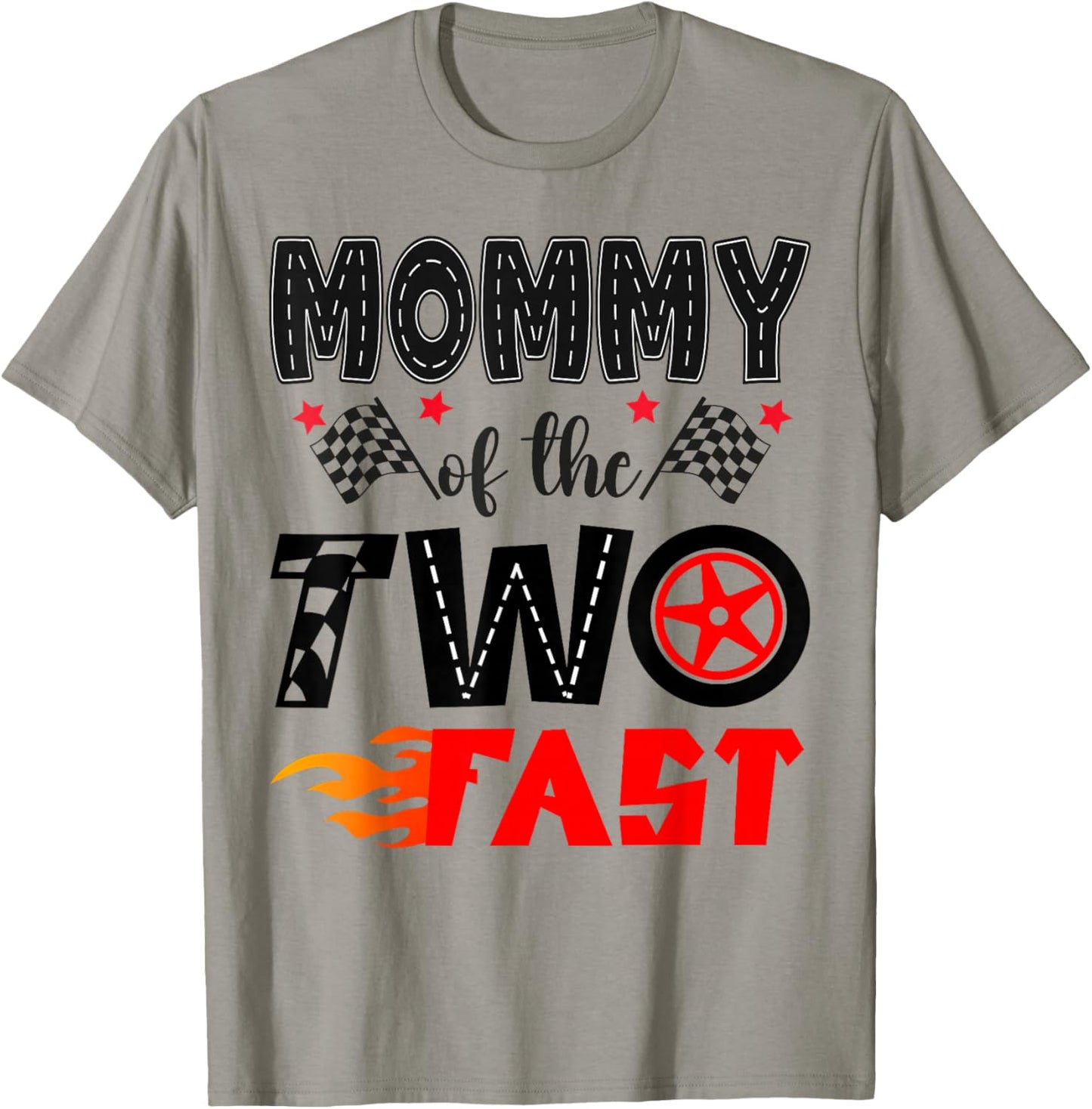 Mommy of The Two Fast 2nd Birthday Boy Racing Car T-Shirt - T-Shirt | Sand