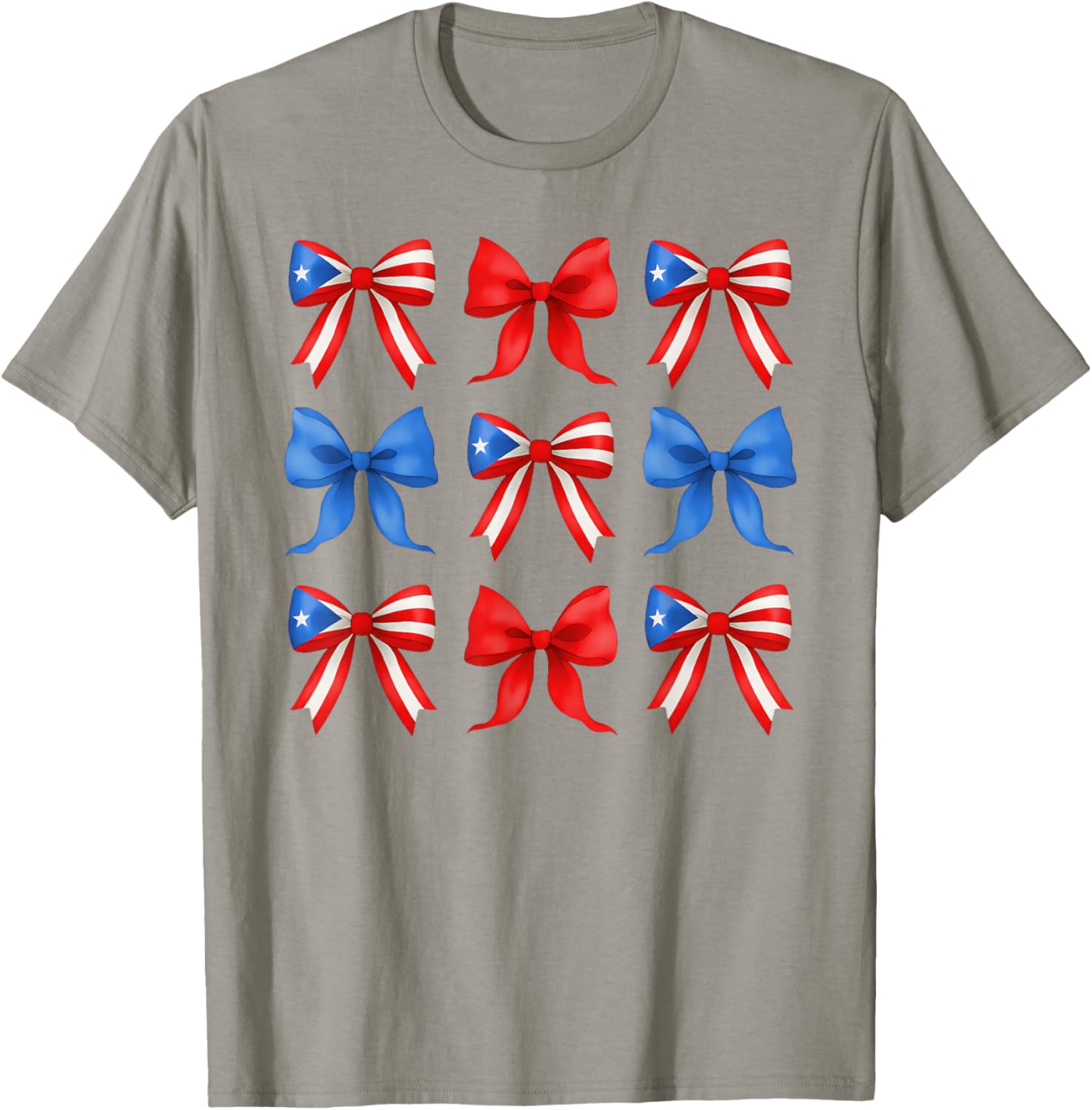 Puerto Rico Coquette Bow Puerto Rico Flag Ribbon Boricua T-Shirt - T-Shirt | Sand