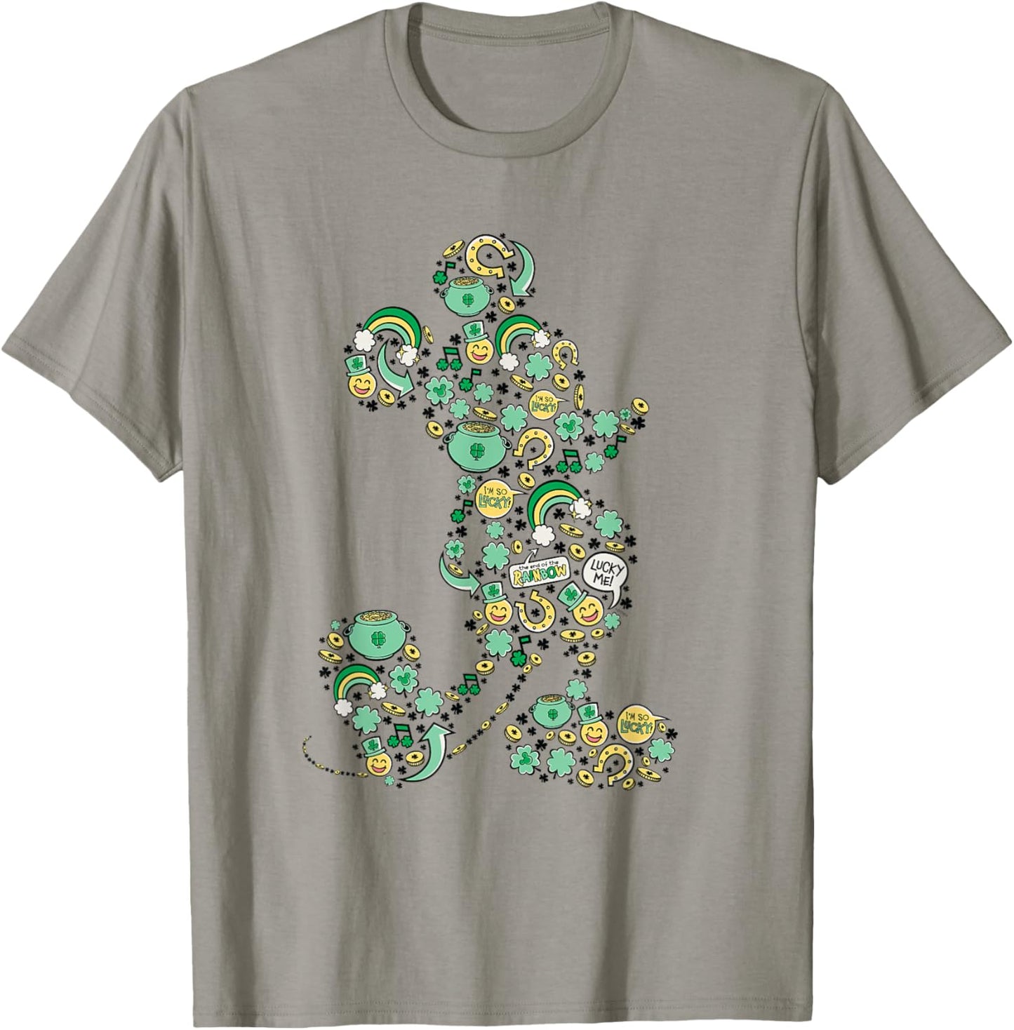 NEW Disney Mickey St. Patrick's Day Lucky Icons Silhouette T-Shirt - T-Shirt | Sand