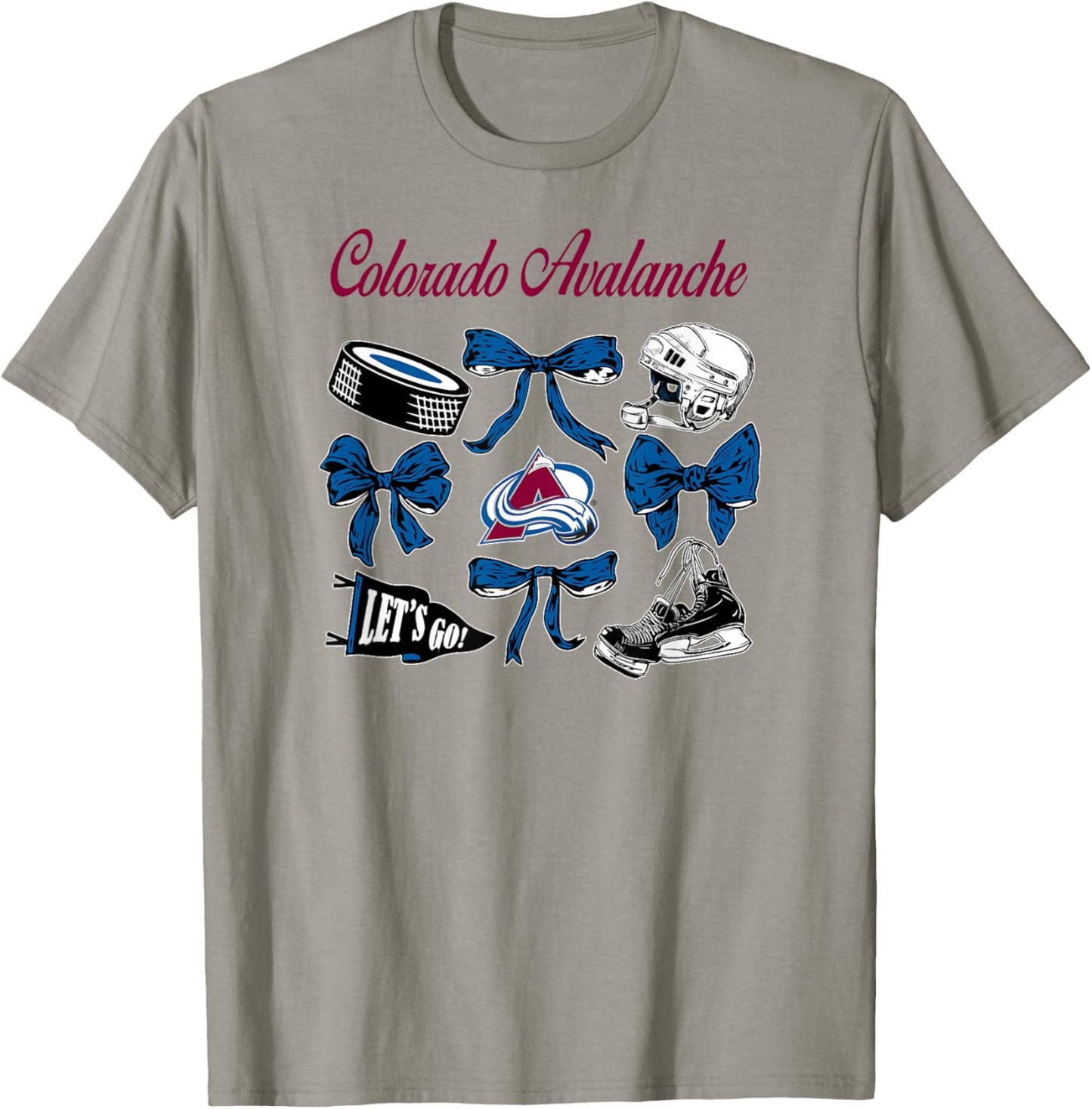 Colorado Avalanche Bows Gray NHL Officially Licensed T-Shirt - T-Shirt | Sand