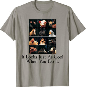 It Looks Just As Cool When You Do It Funny Animals Smoking T-Shirt - T-Shirt | Sand