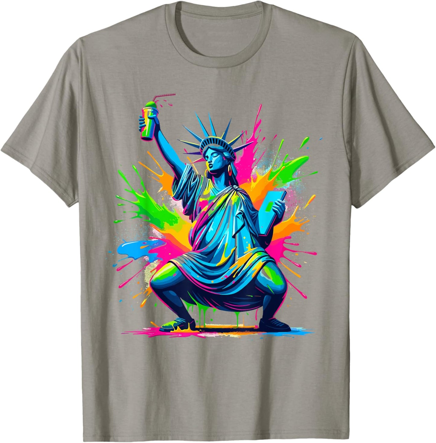 Soca Statue Of Liberty Dancing New York Dutty Mess Fete T-Shirt - T-Shirt | Sand
