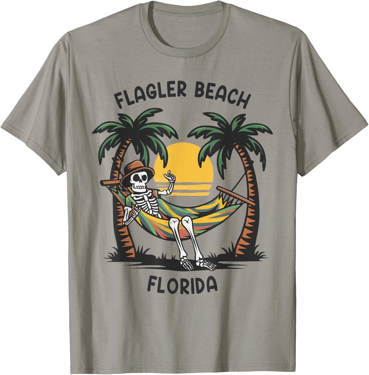 Vintage Flagler Beach Florida Palms FL Sunset Funny T-Shirt - T-Shirt | Sand