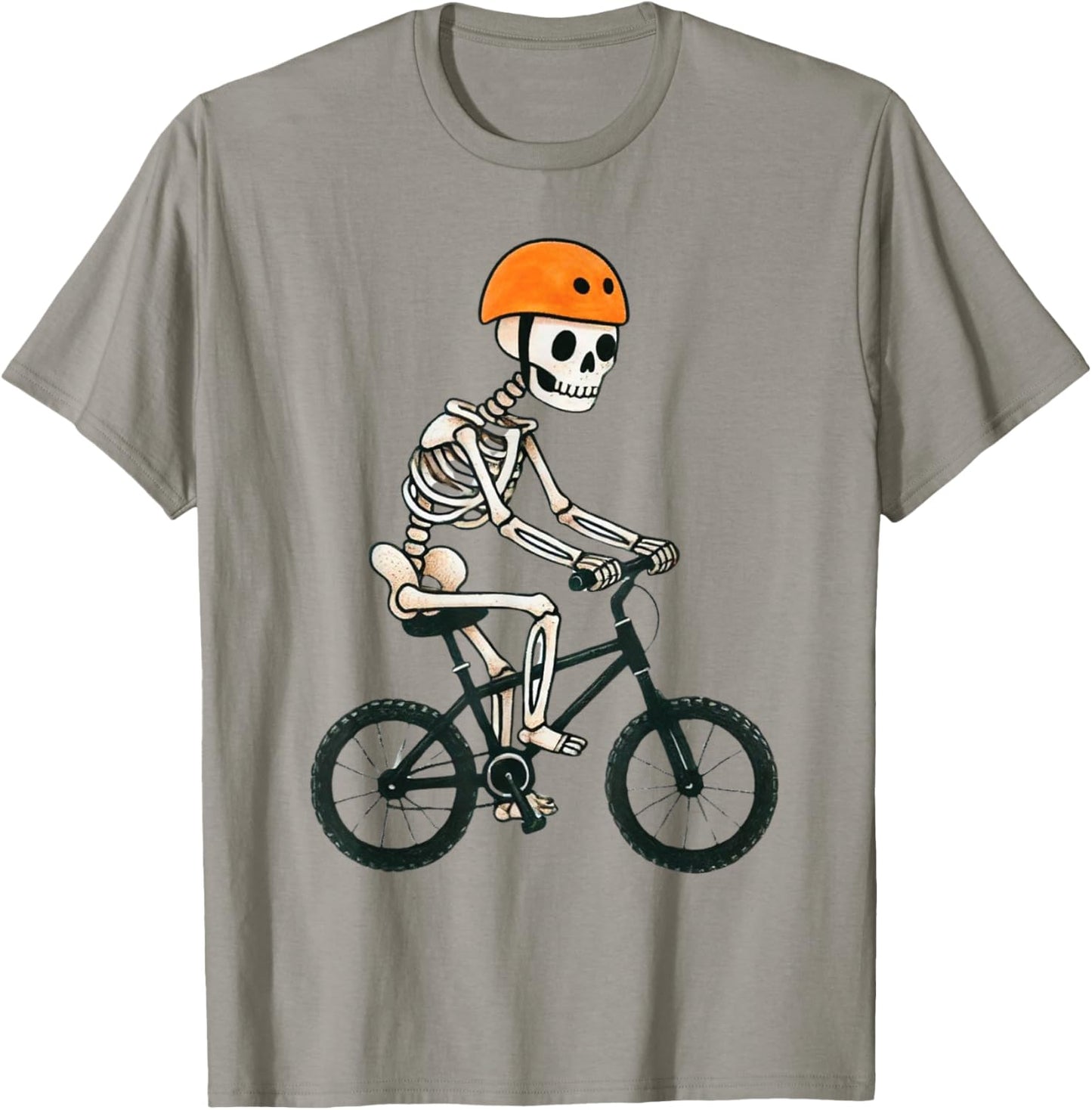 Skeleton Mountain Bike Halloween Costume Funny MTB Men Boys T-Shirt - T-Shirt | Sand