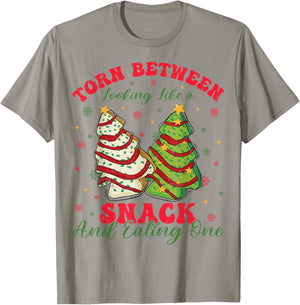 Torn Between Looking Like A Snack And Eating One Christmas T-Shirt - T-Shirt | Sand