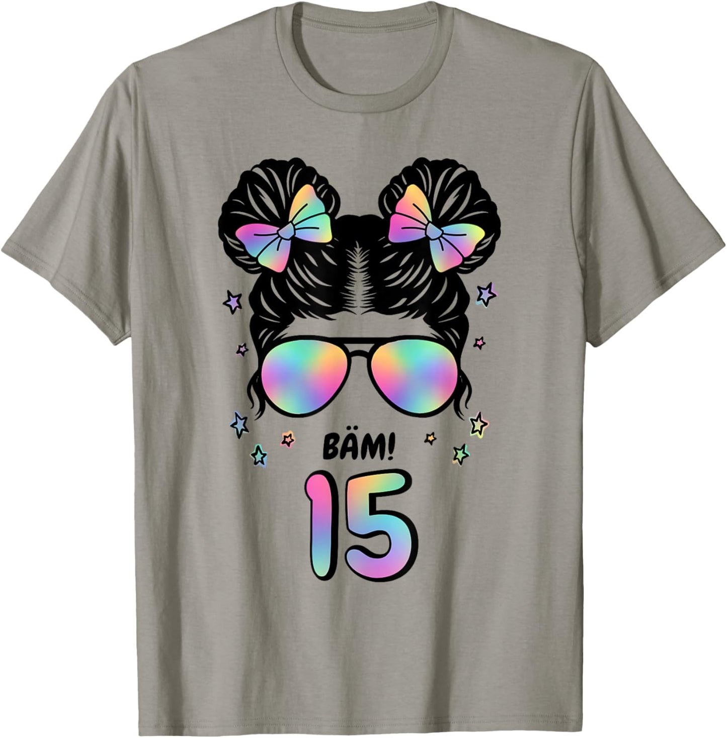 15. Geburtstag Mädchen Messy Bun Bäm! 15 T-Shirt - T-Shirt | Sand