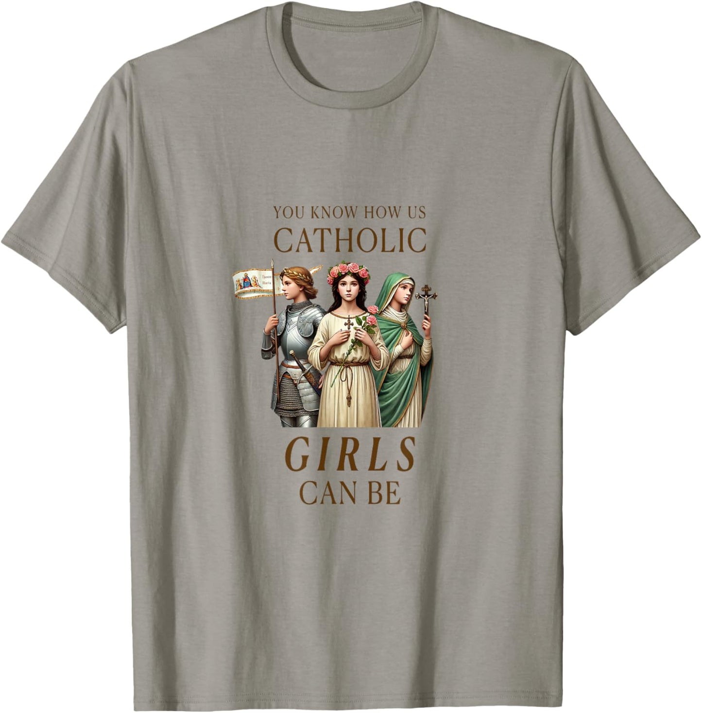 Catholic Girls Saints Joan of Arc, Rose of Lima, Philomena T-Shirt - T-Shirt | Sand