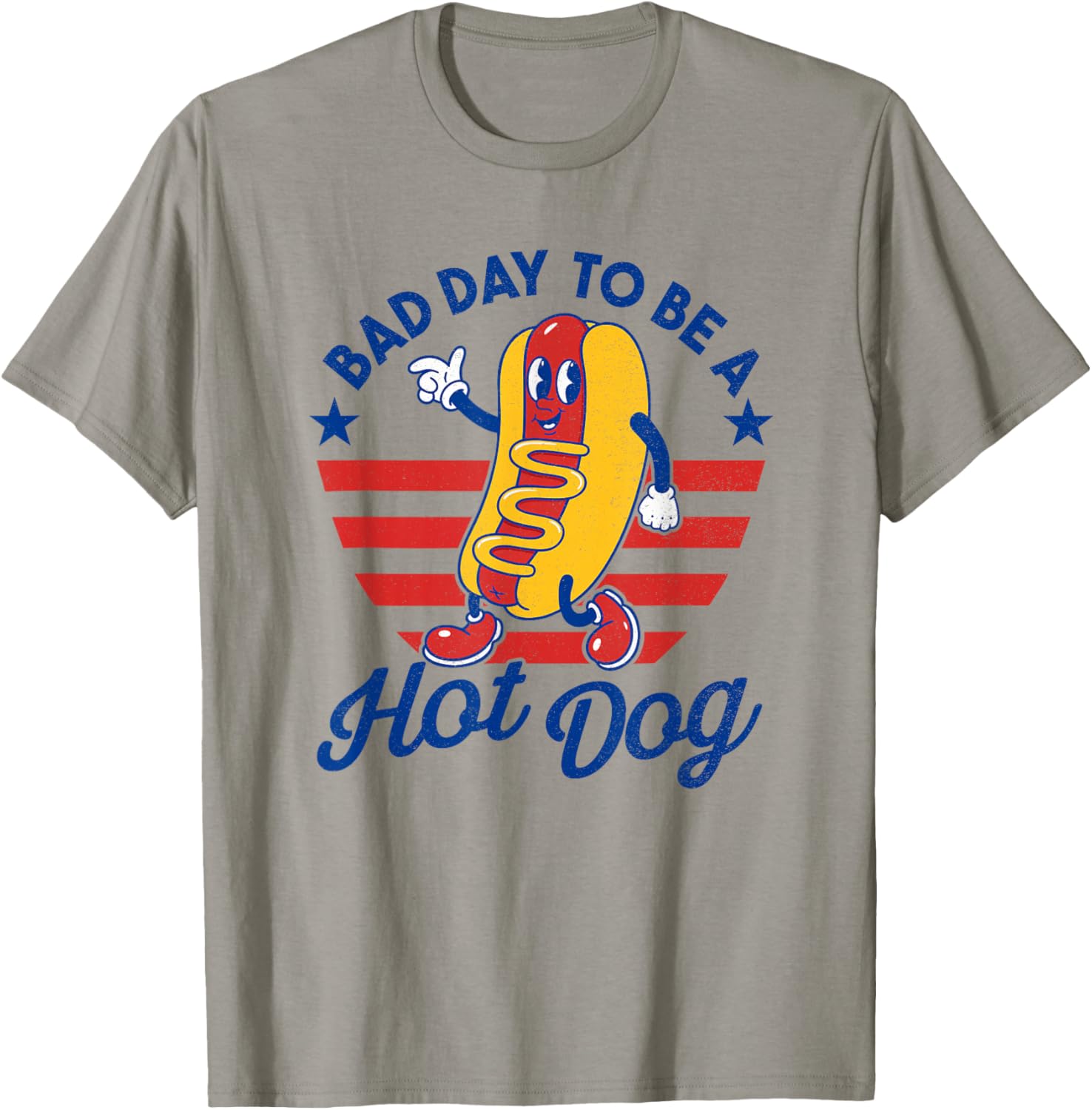 Bad Day to Be A Hot Dog Funny BBQ Grilling 4th of July T-Shirt - T-Shirt | Sand