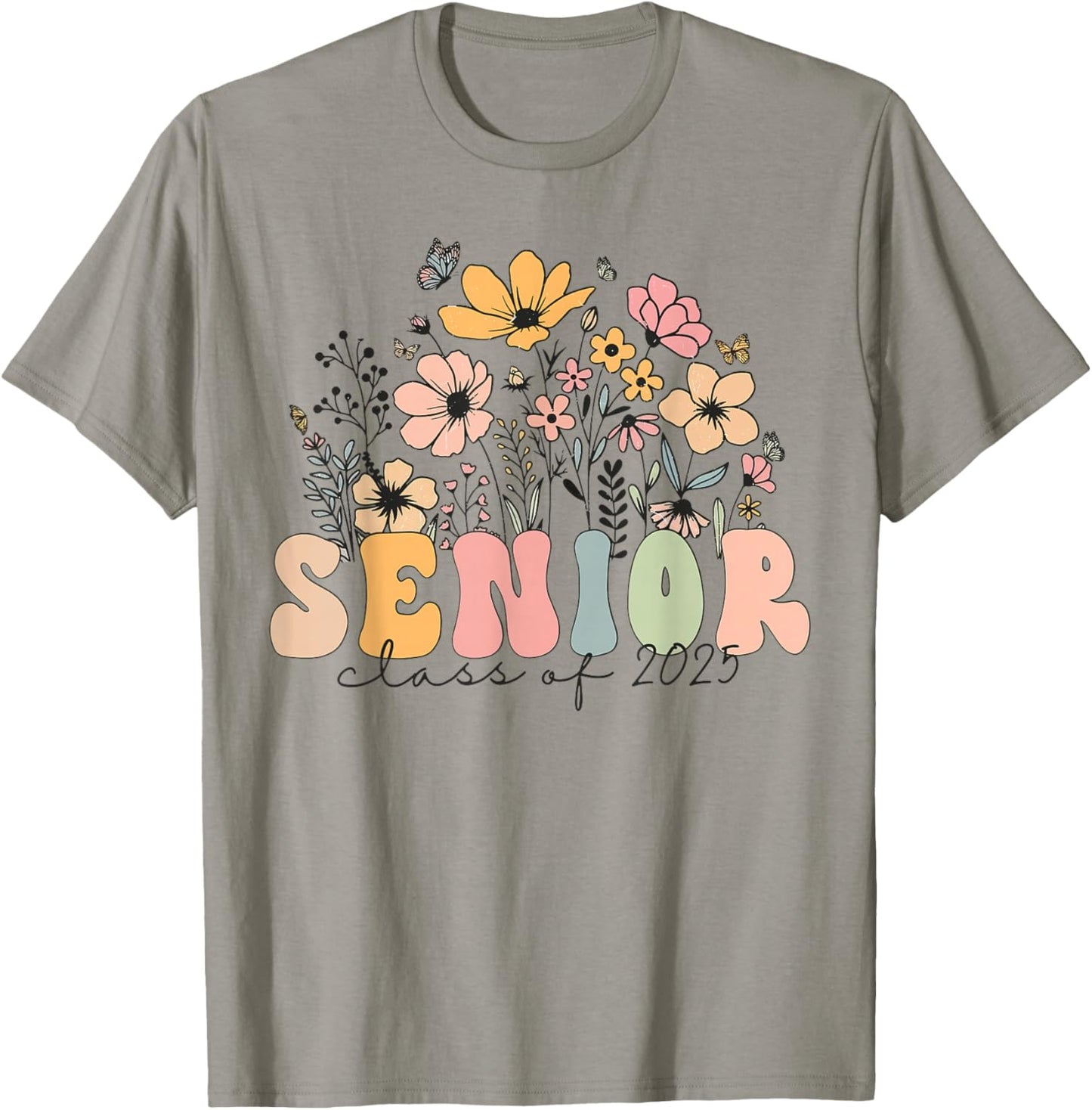 Wildflower Senior Class Of 2025 Graduation Back To School T-Shirt - T-Shirt | Sand