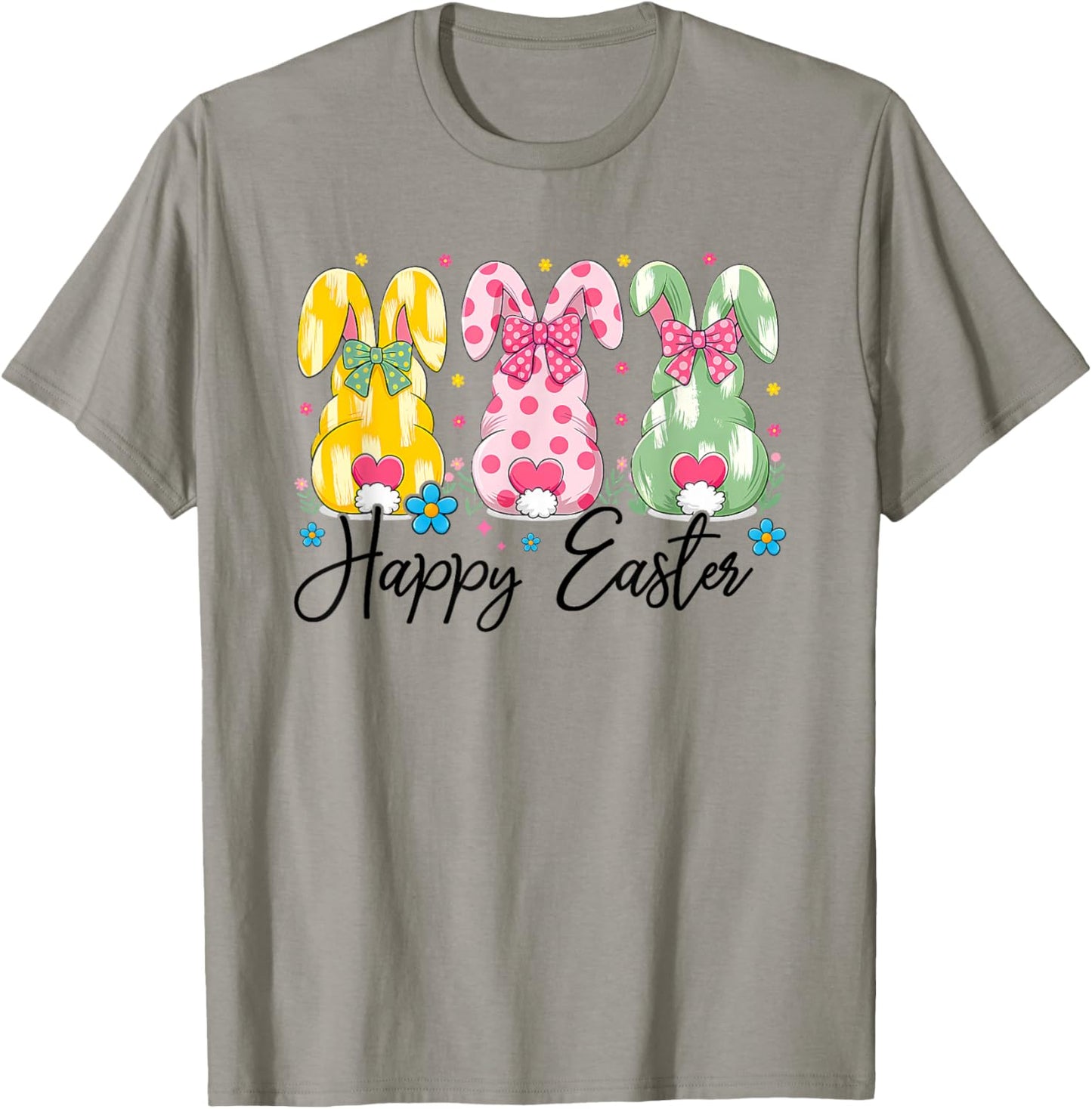 Happy Easter Cute Coquette Easter Bunny Rabbit Women Girl T-Shirt - T-Shirt | Sand