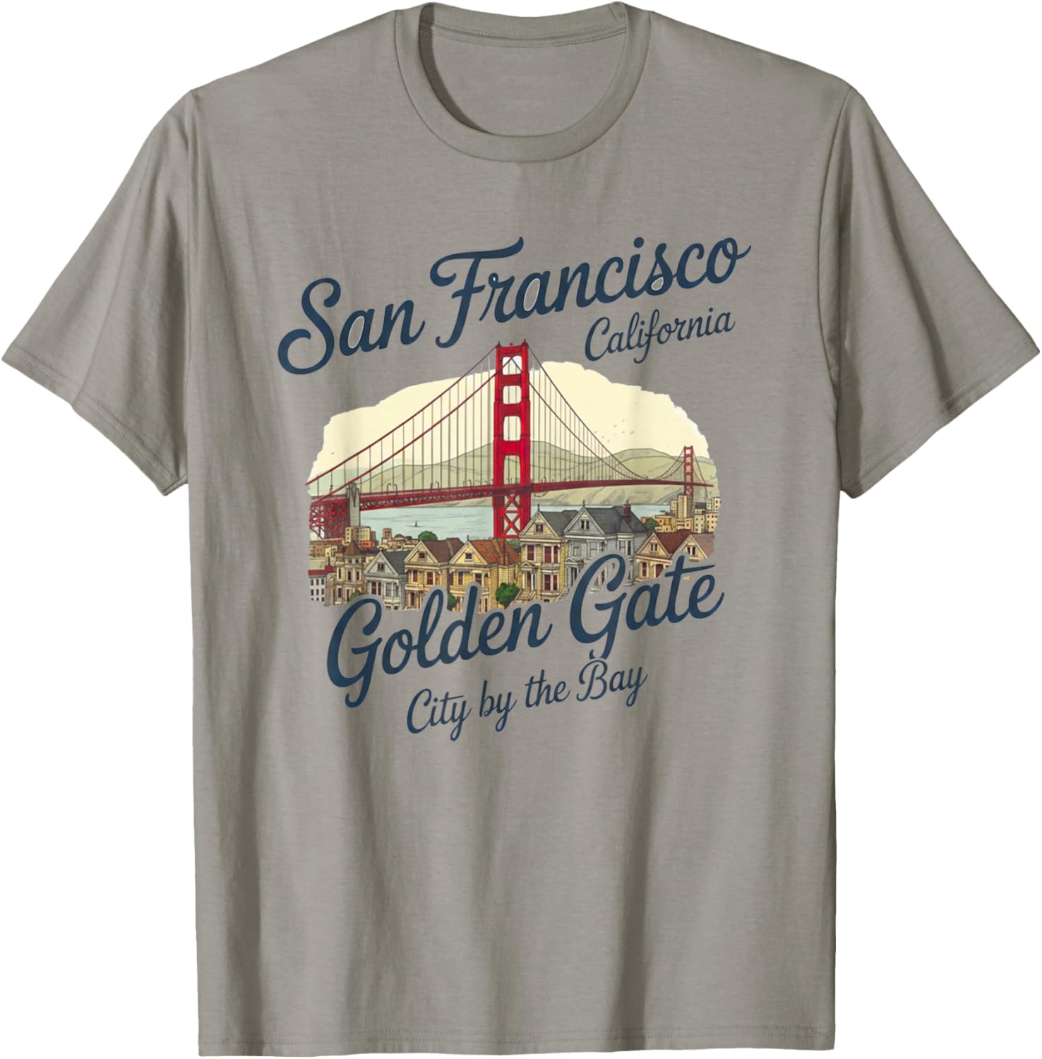 San Francisco Golden Gate Bridge City by The Bay Souvenir T-Shirt - T-Shirt | Sand